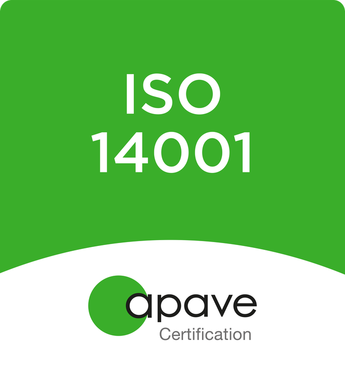 Certification ISO 14001 délivrée par Apave Certification